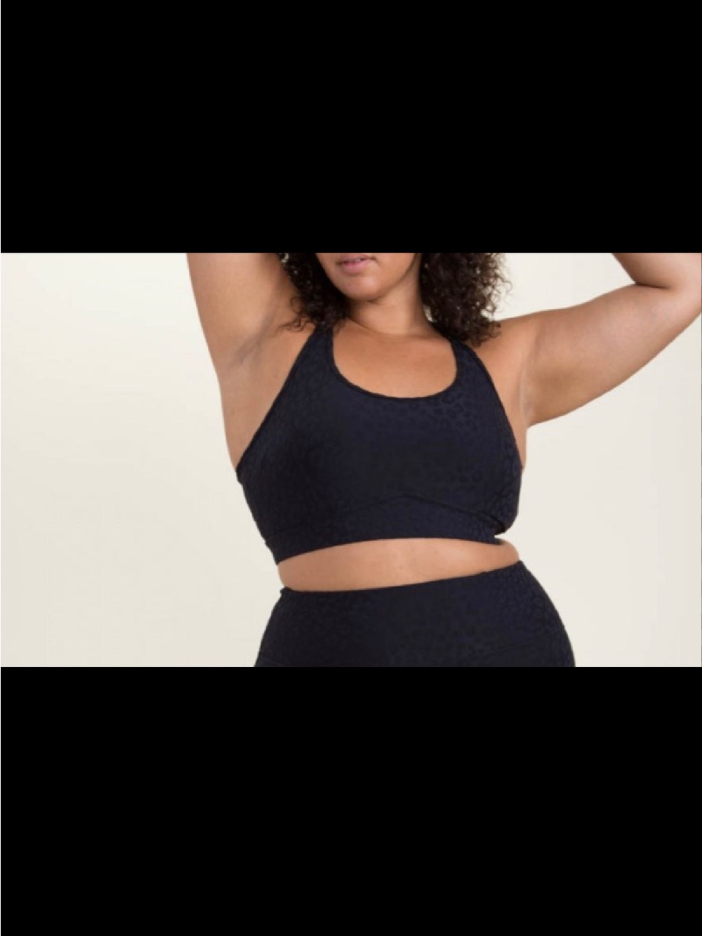 Mono B Plus Size Black Racerback Sports Bra